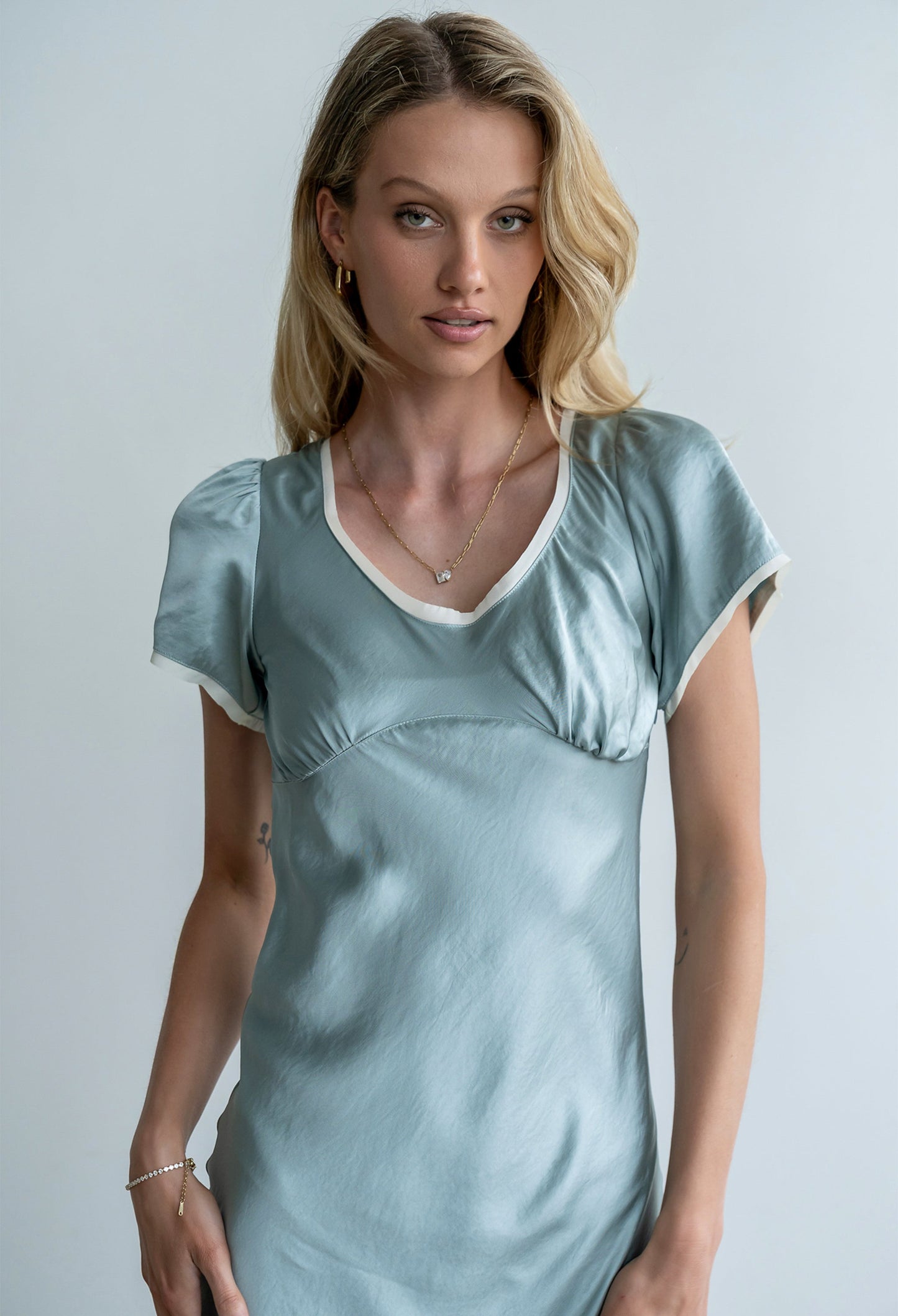 Austia Midi Dress in Light Blue
