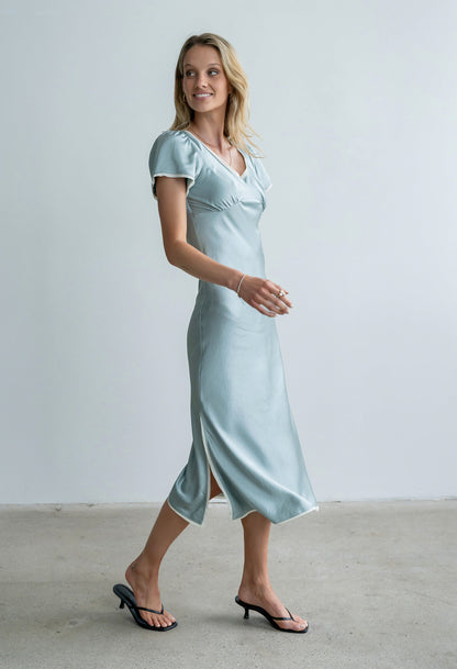Austia Midi Dress in Light Blue