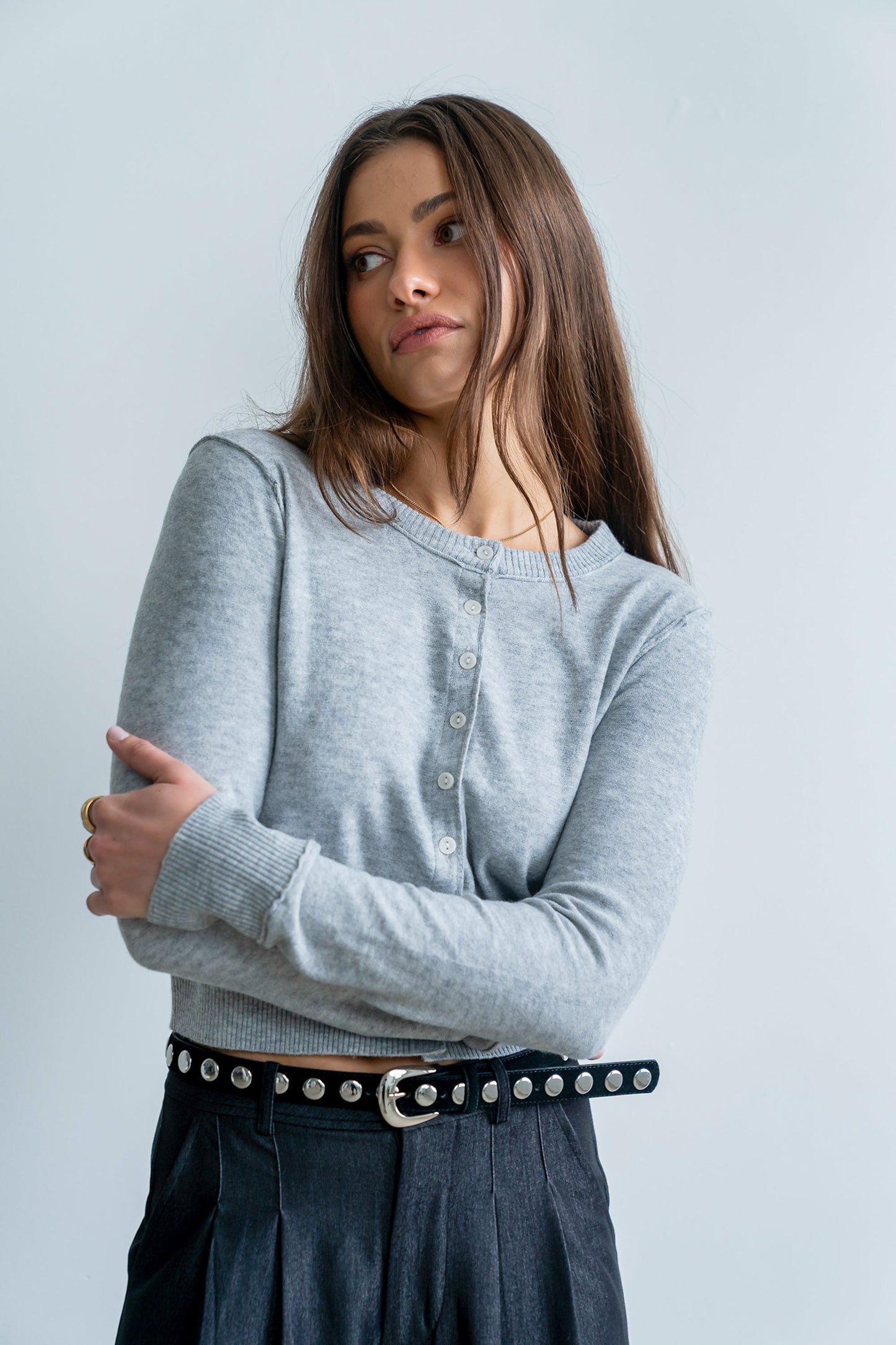 Christy Knit Sweater in Grey
