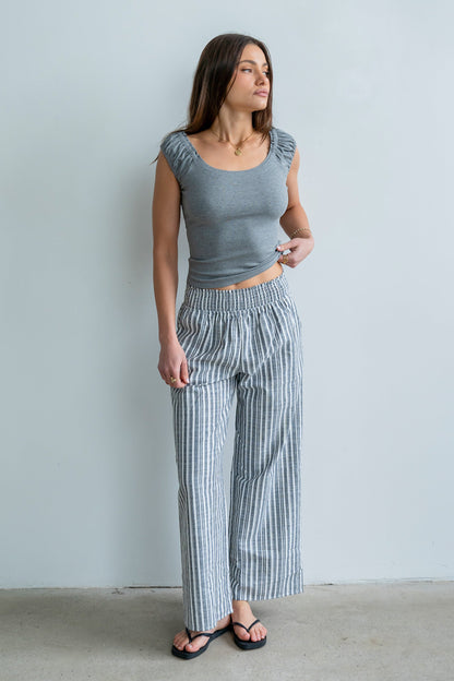 Ace Ribbed Top in Heather Grey