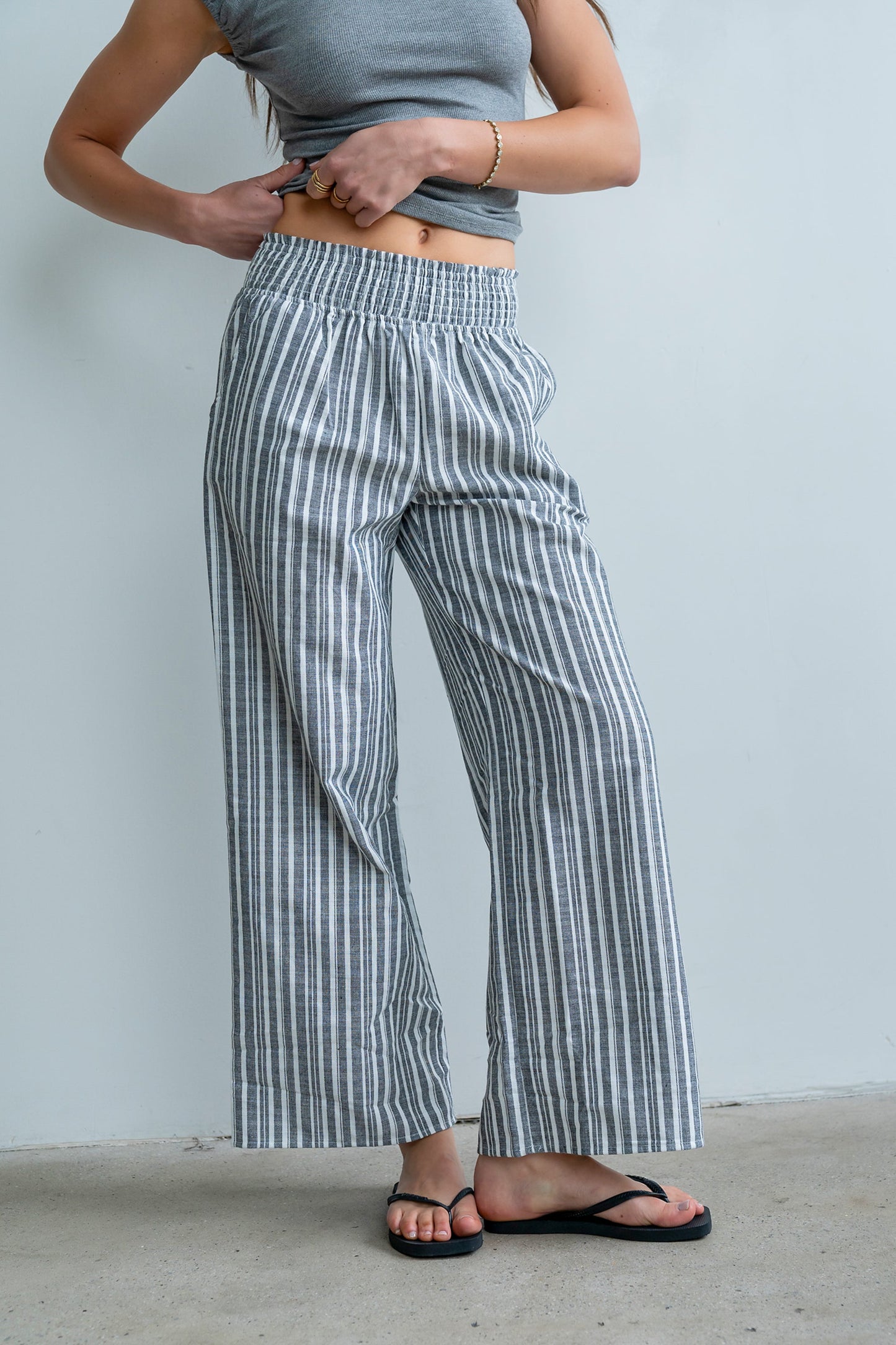 Indiana Striped Pants in Black
