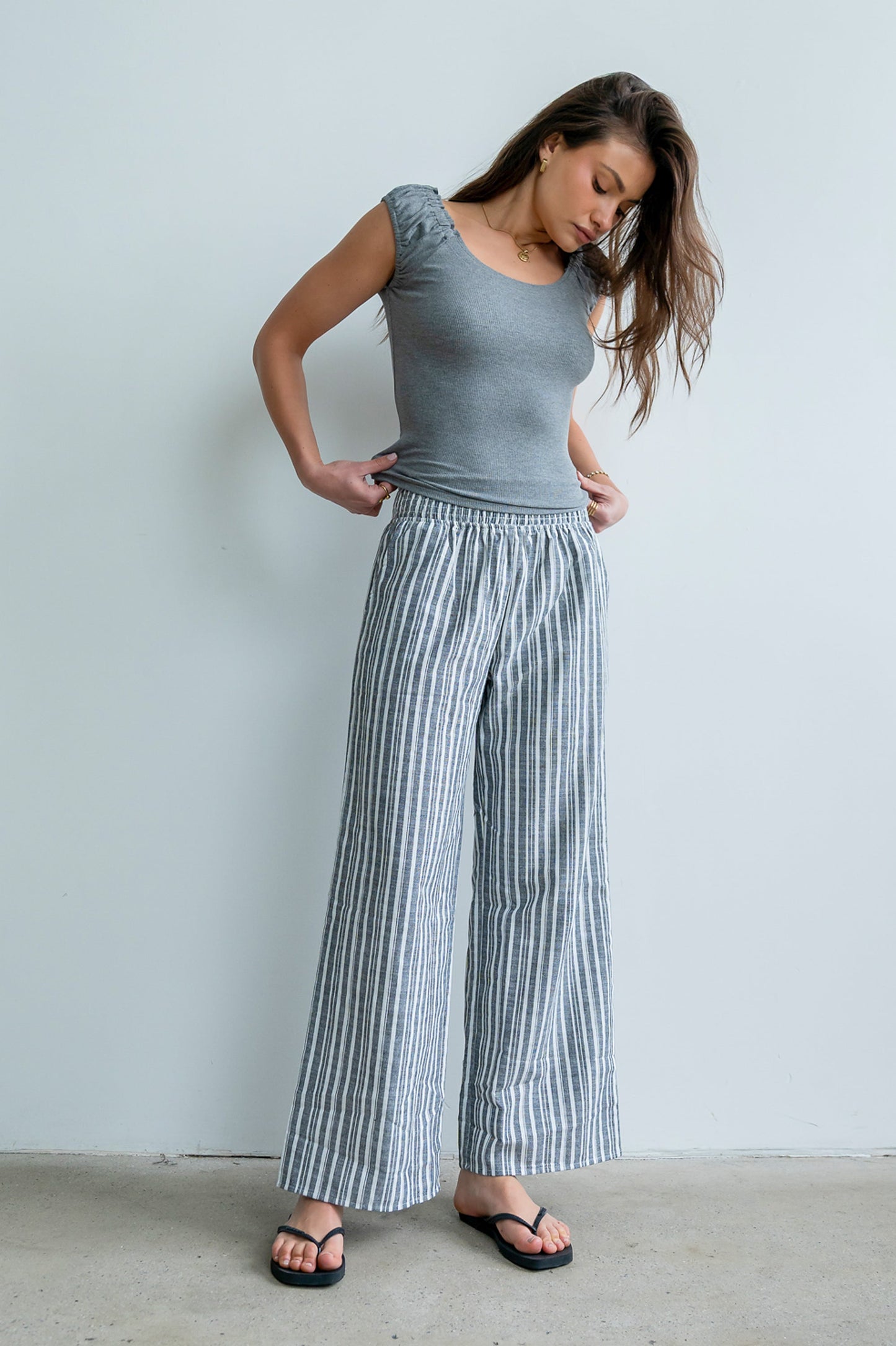 Indiana Striped Pants in Black