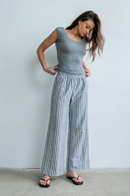 Indiana Striped Pants in Black