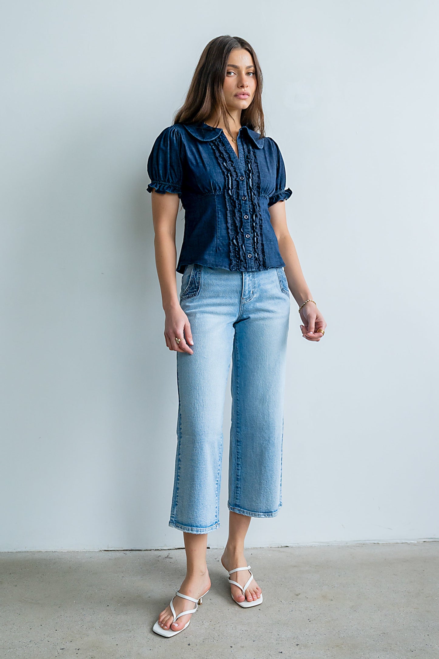 Charlie Button Up in Dark Wash