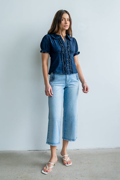 Charlie Button Up in Dark Wash