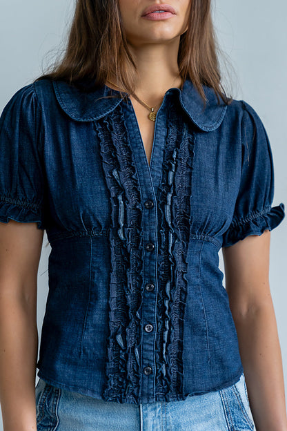 Charlie Button Up in Dark Wash