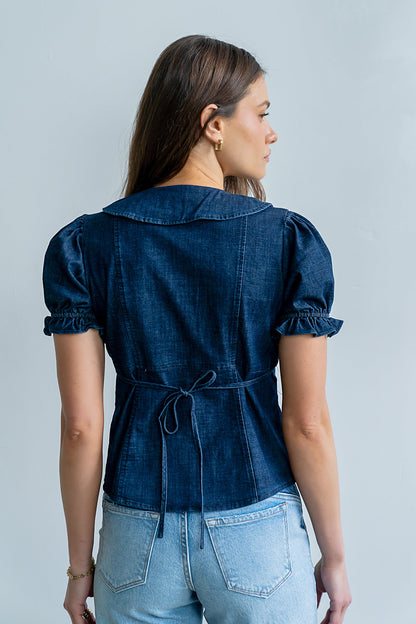 Charlie Button Up in Dark Wash