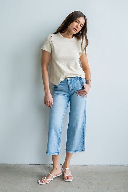 Genesis Grommet Top in Bone