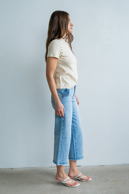 Genesis Grommet Top in Bone