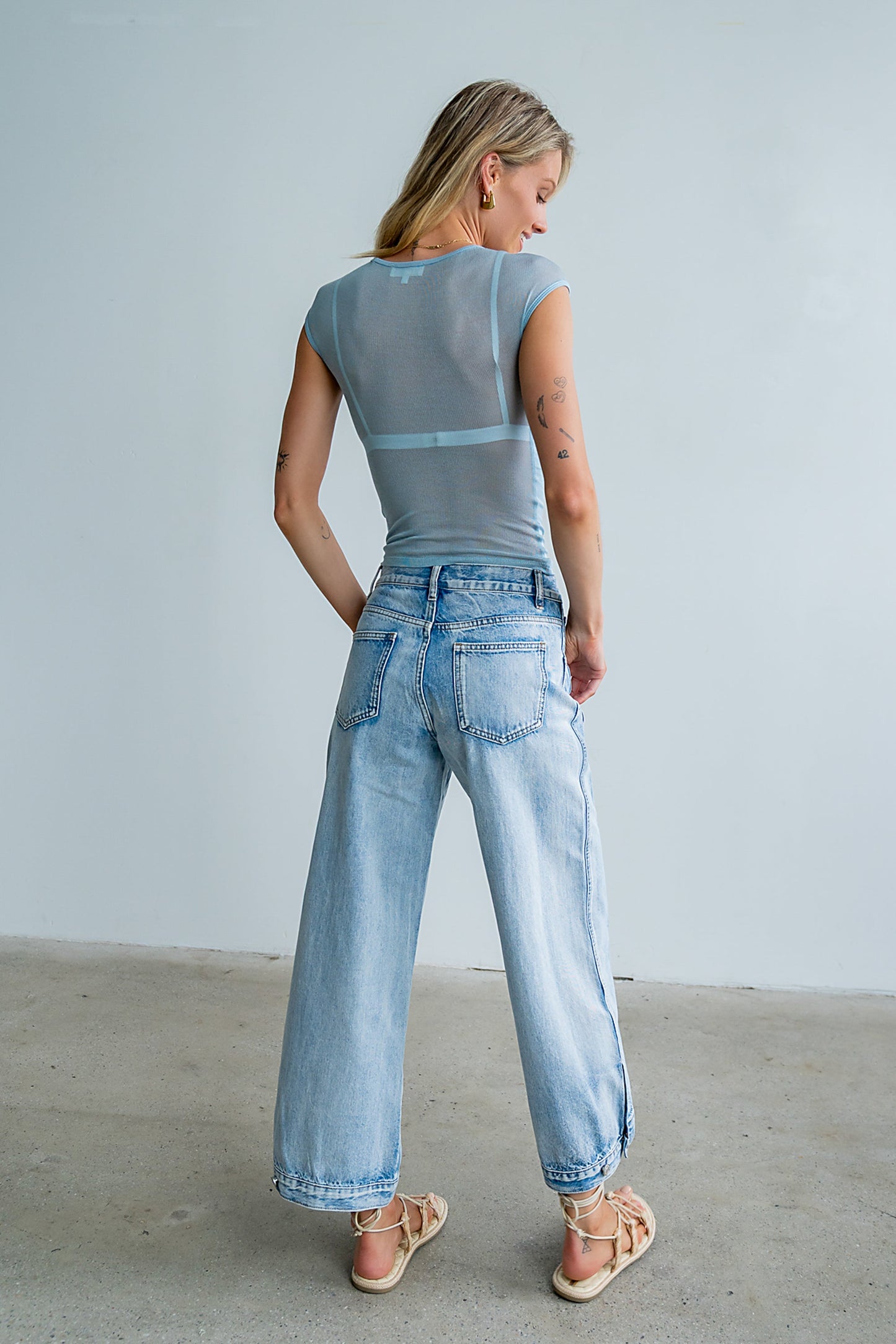 Brandy Mesh Top in Blue - FINAL SALE