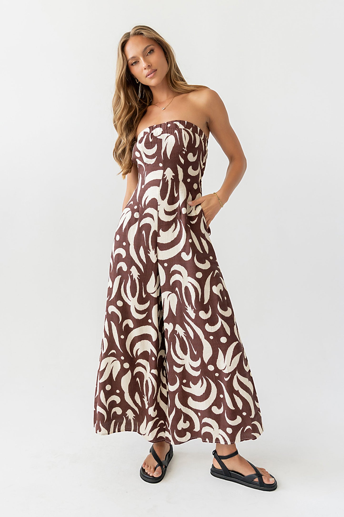 Anya Sleeveless Abstract Jumpsuit