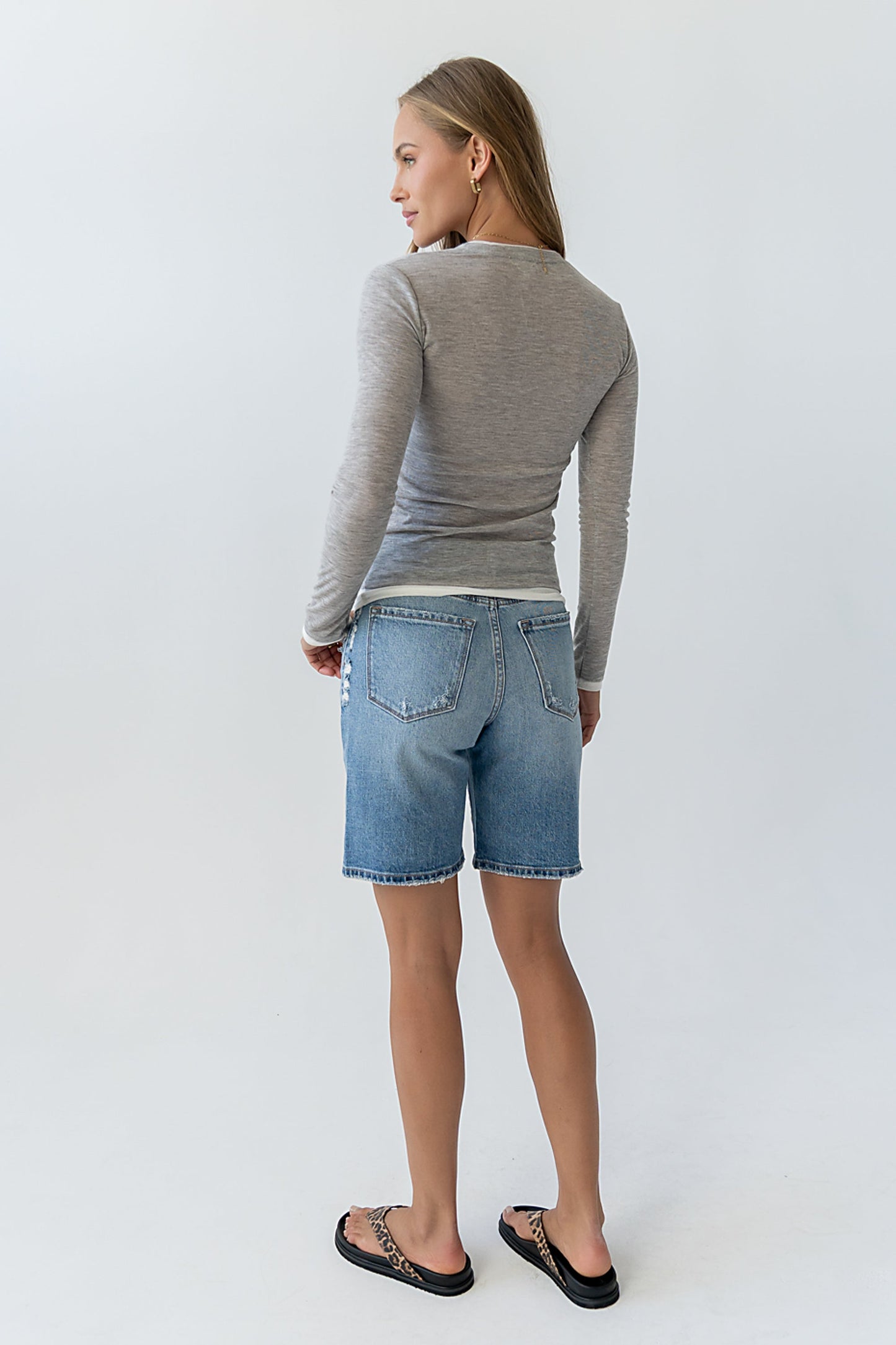 Brinley Layered Top in Heather Grey