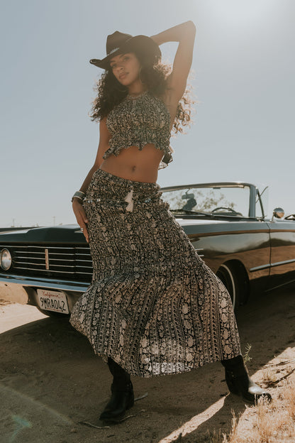 Aailyah Smocked Maxi Skirt