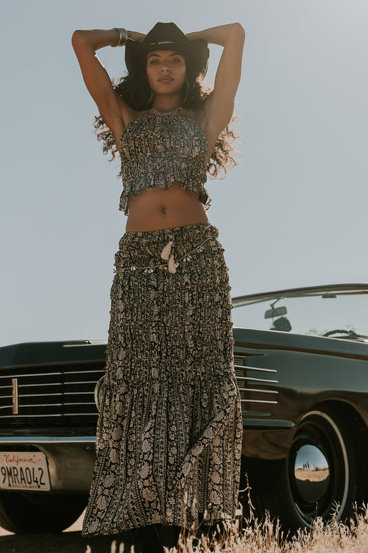 Aailyah Smocked Maxi Skirt