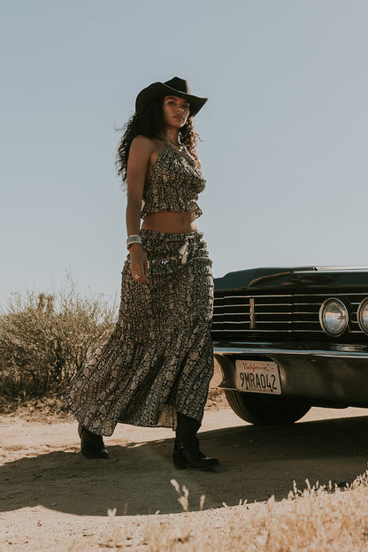 Aailyah Smocked Maxi Skirt