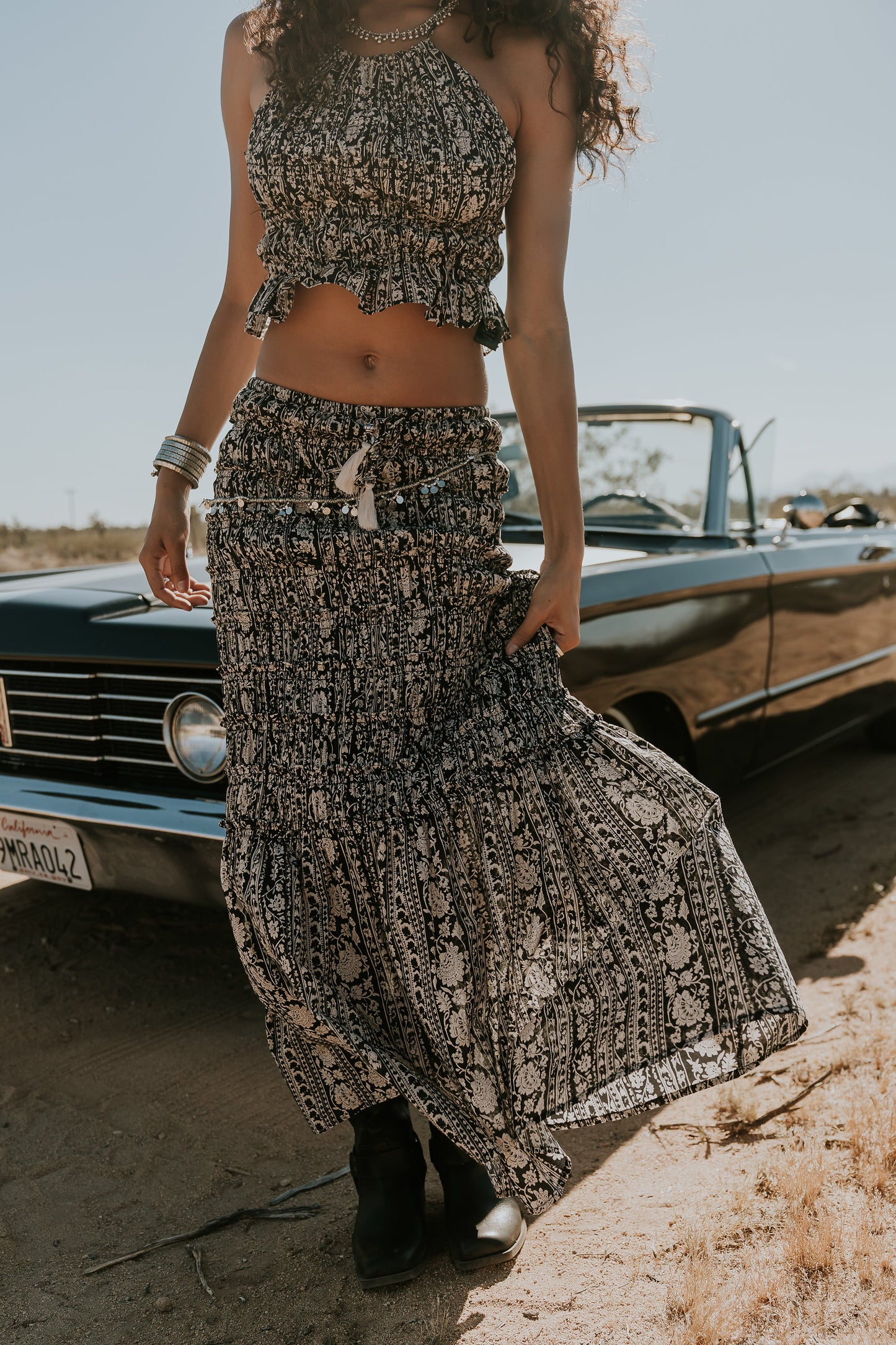 Aailyah Smocked Maxi Skirt