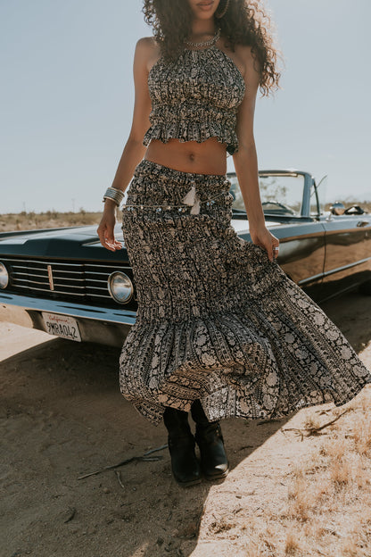 Aailyah Smocked Maxi Skirt