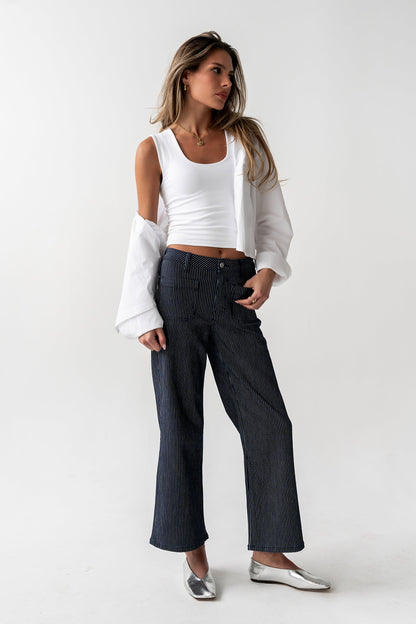 Ariana Striped Wide Leg Jeans
