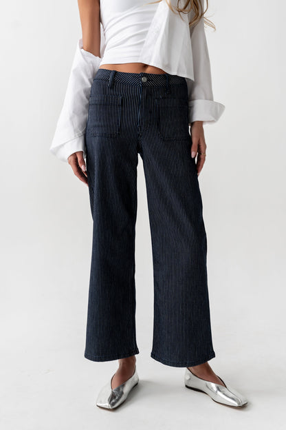Ariana Striped Wide Leg Jeans