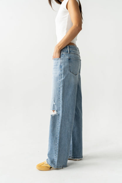 Devon Distressed Wide Leg Jeans