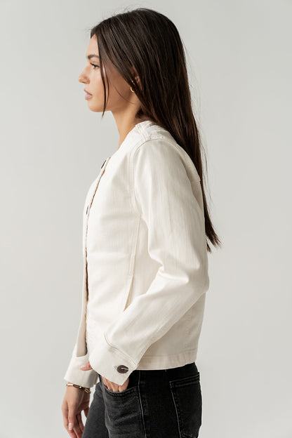 Cozette Barrel Jacket in Off White