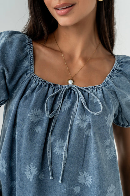Brinklee Floral Denim Top