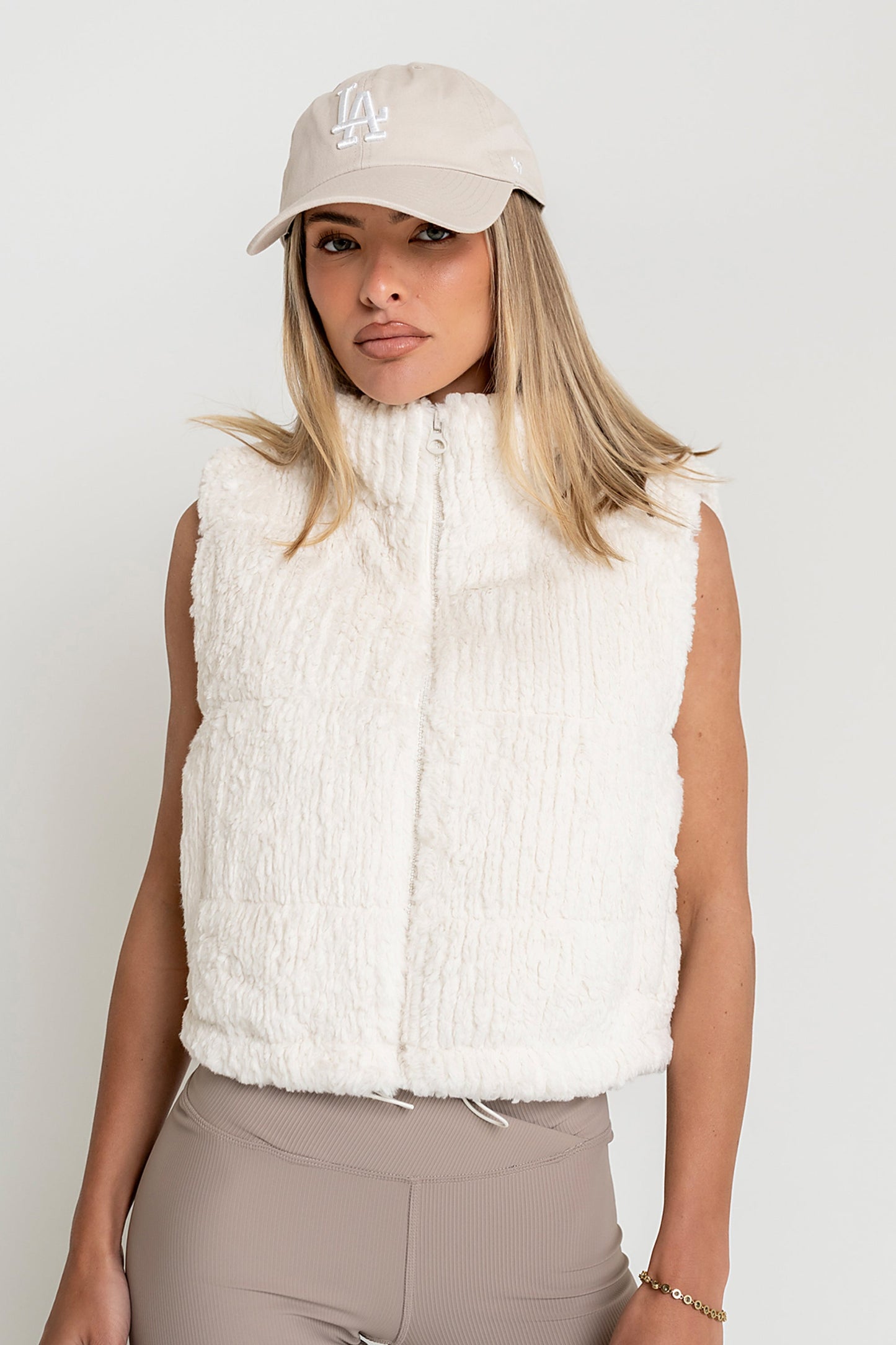 Ginny Fur Vest in Ivory