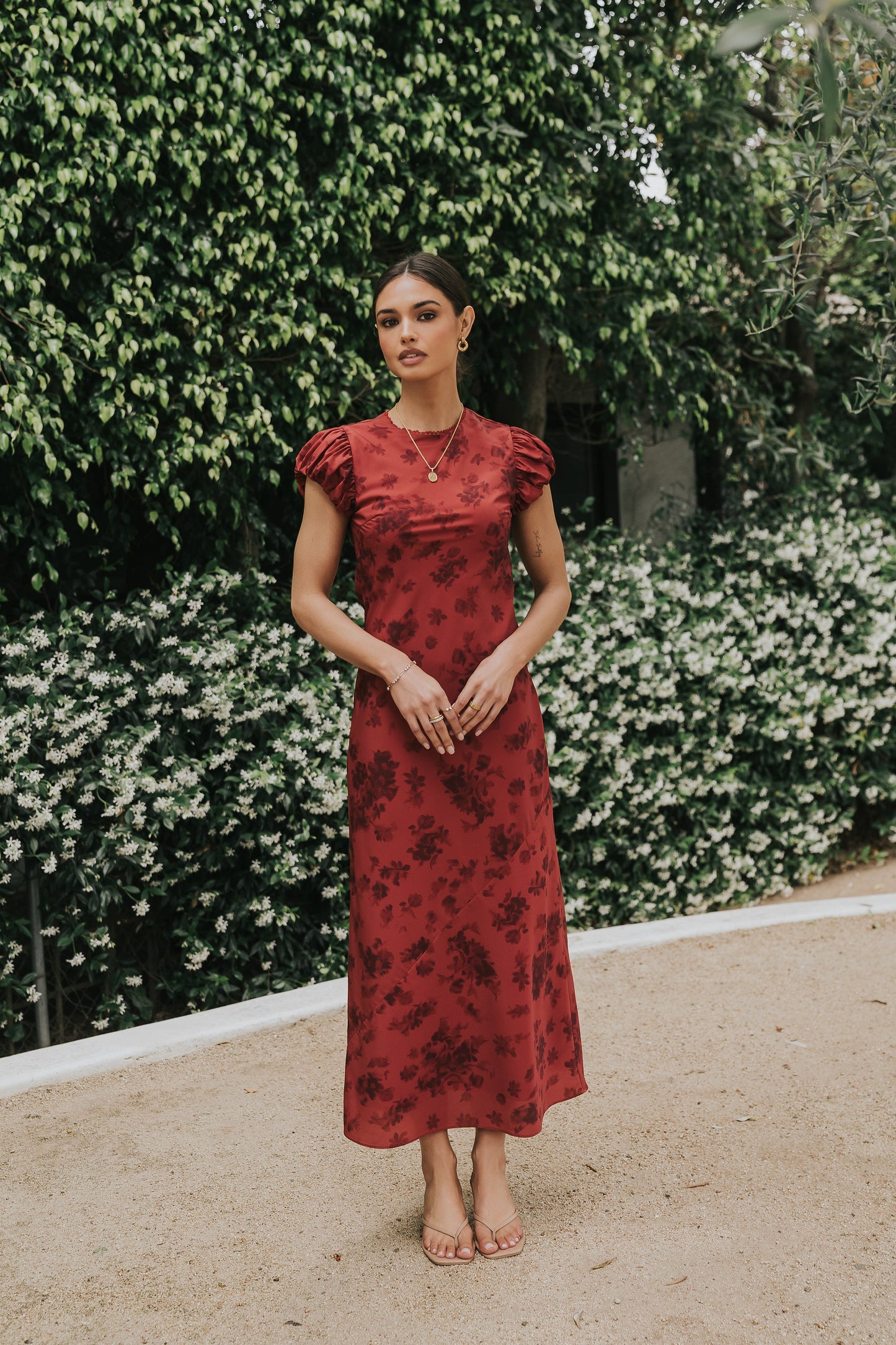 Ellianna Floral Maxi Dress in Brick