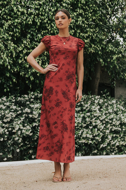 Ellianna Floral Maxi Dress in Brick