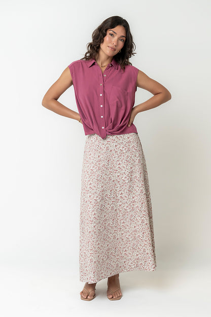Gianna Button Up in Berry