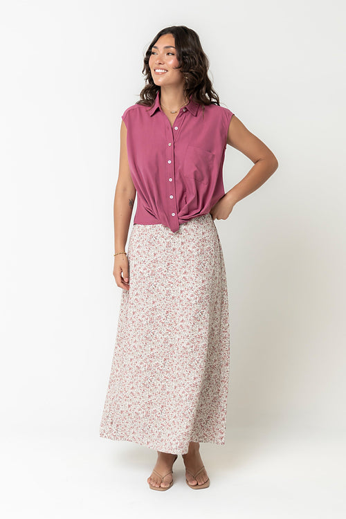 Gianna Button Up in Berry