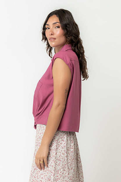 Gianna Button Up in Berry