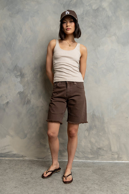 Aubryn Scoop Neck Tank in Oatmeal