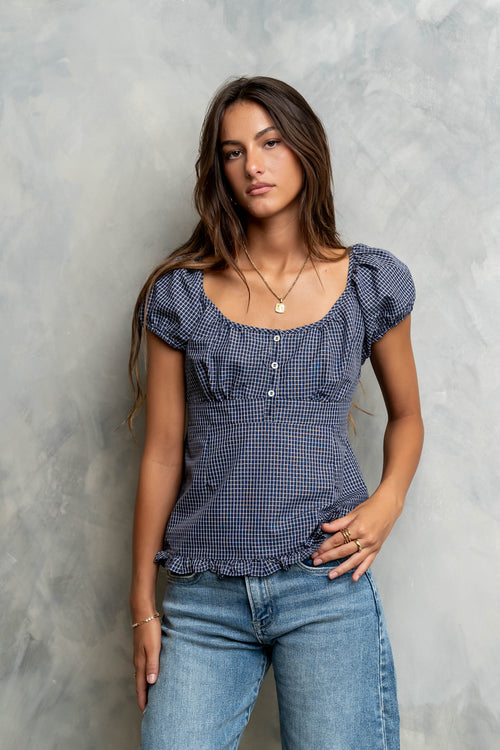 Barbara Plaid Blouse
