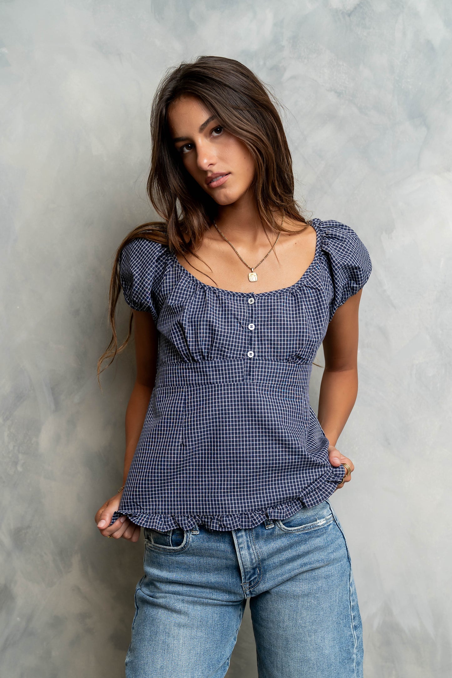 Barbara Plaid Blouse