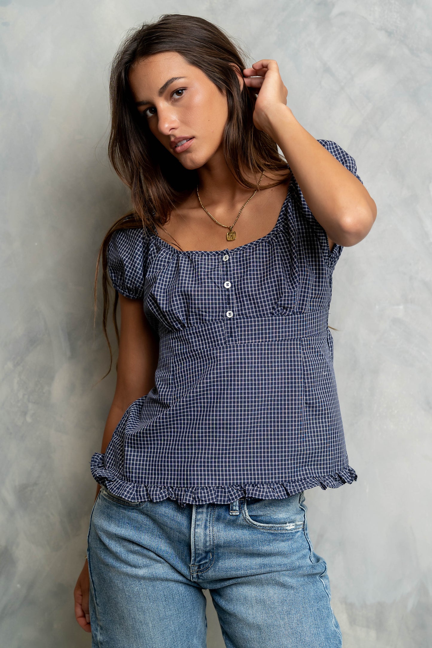 Barbara Plaid Blouse