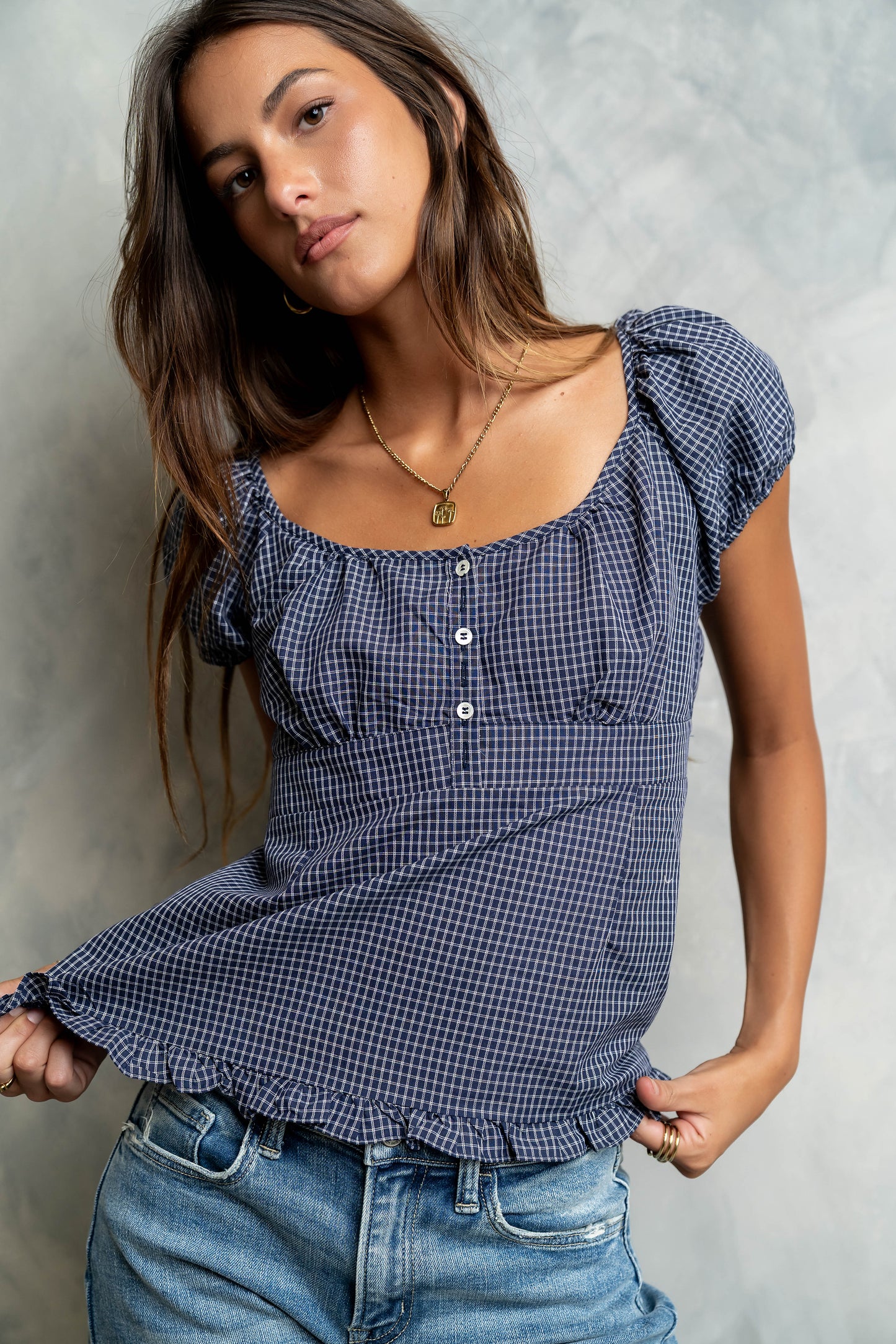 Barbara Plaid Blouse