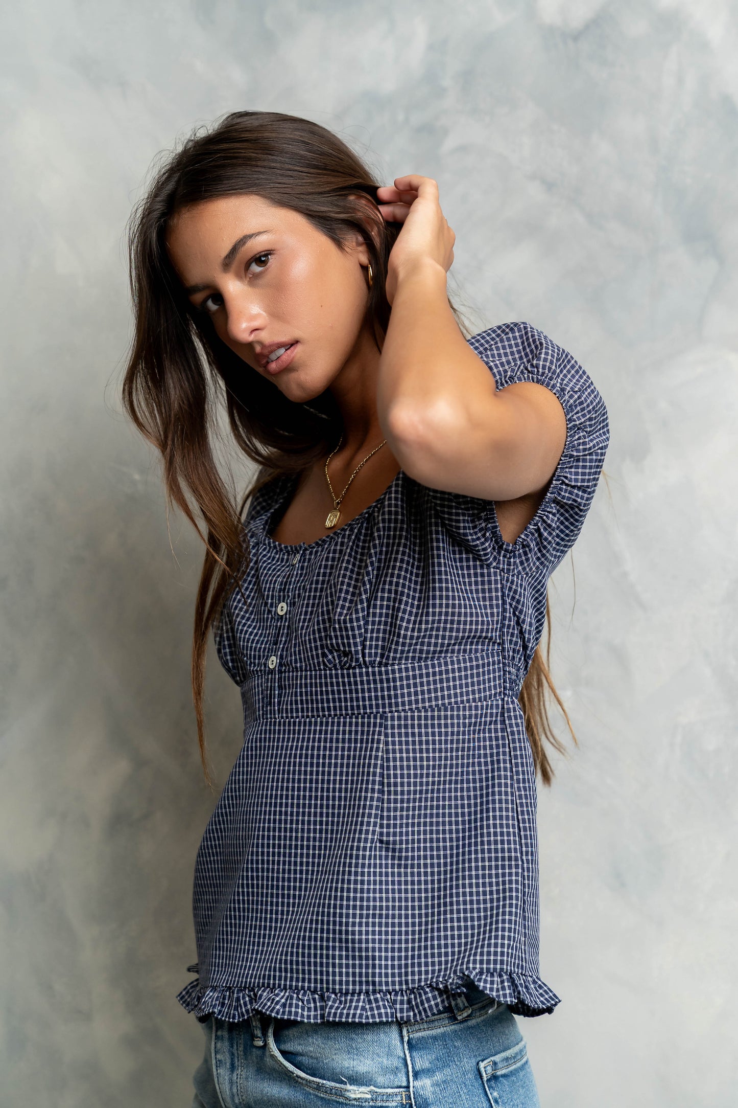 Barbara Plaid Blouse