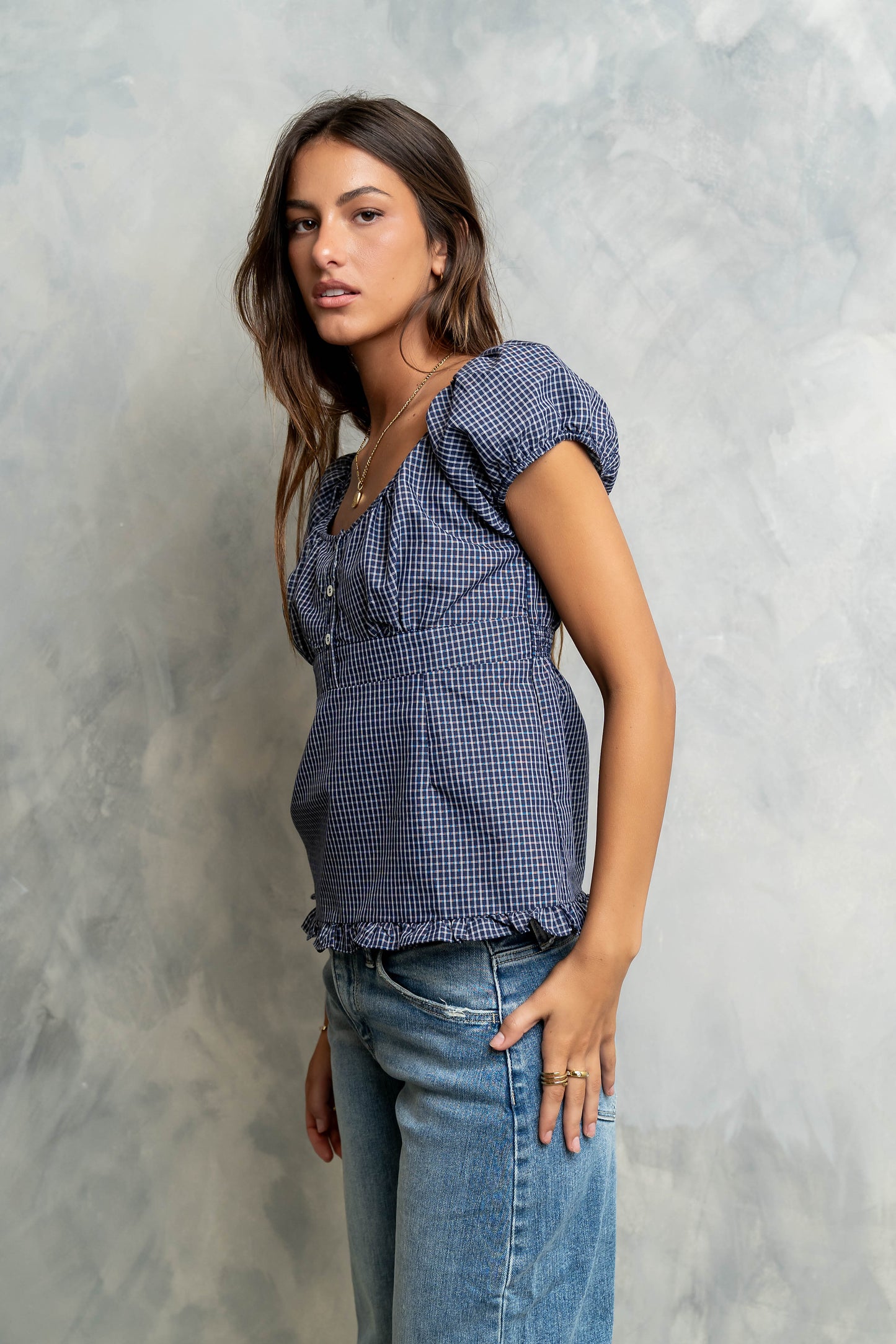 Barbara Plaid Blouse