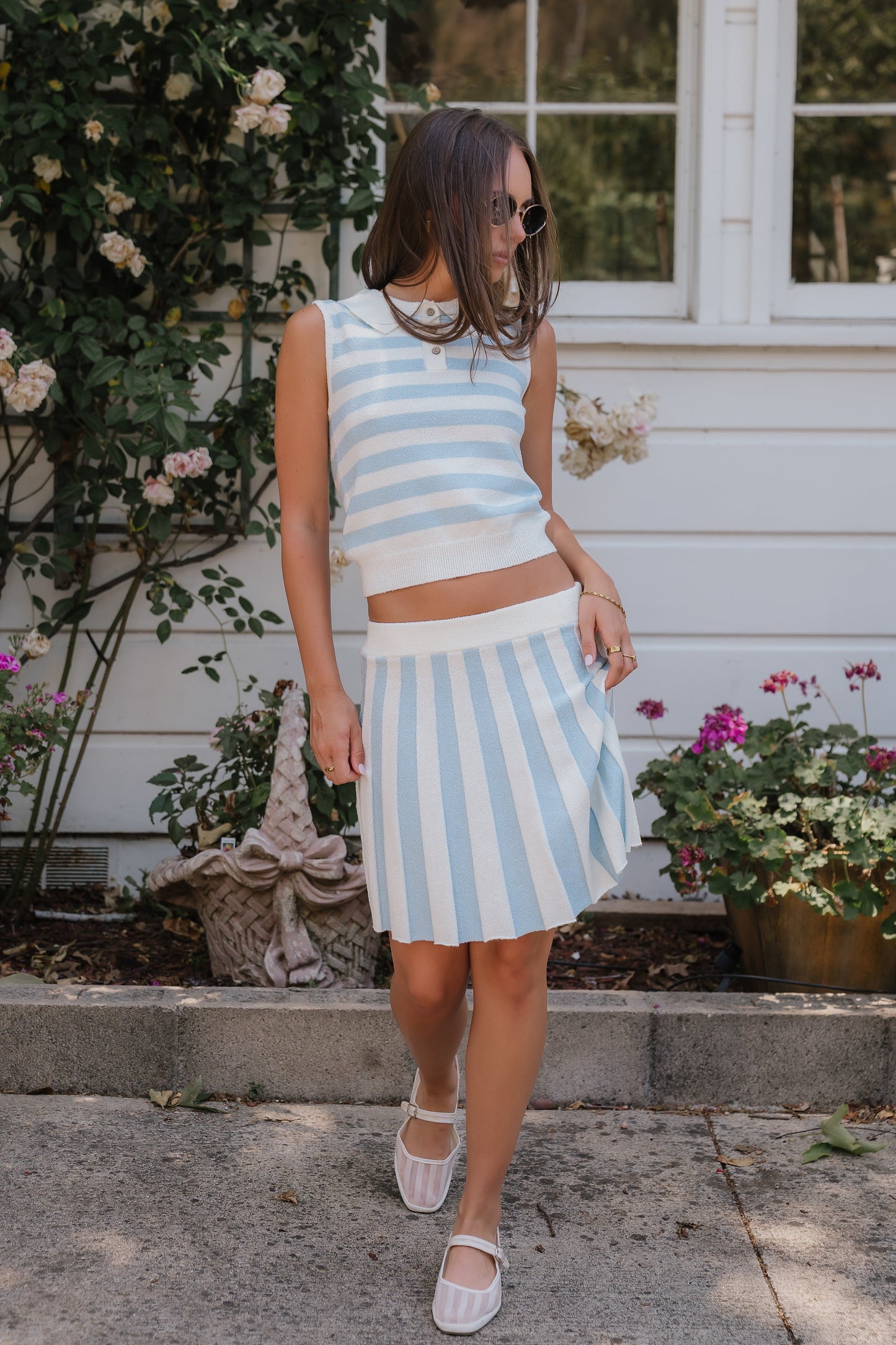 Alexa Striped Knit Mini Skirt