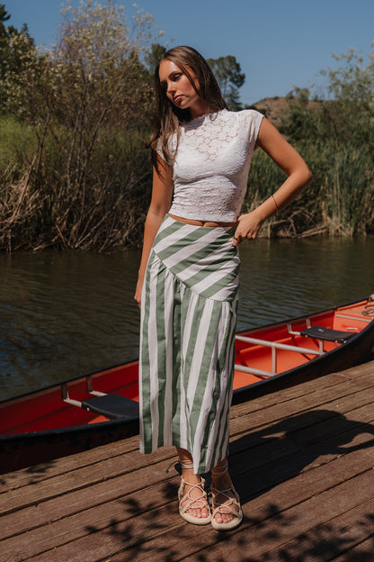 Frannie Striped Midi Skirt