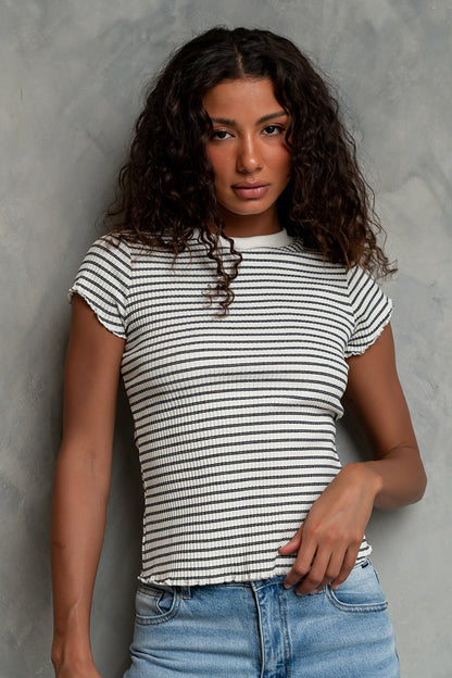 Gemma Striped Ribbed Top