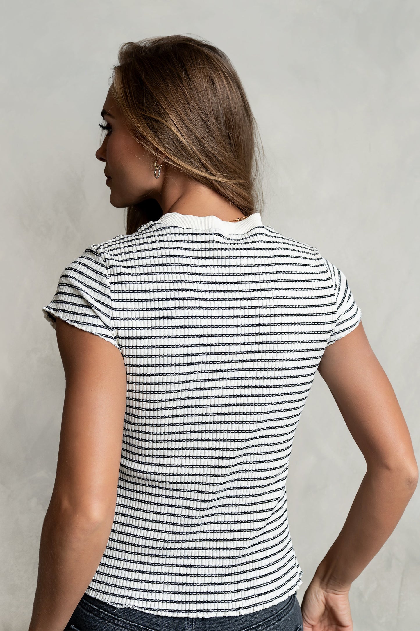 Gemma Striped Ribbed Top