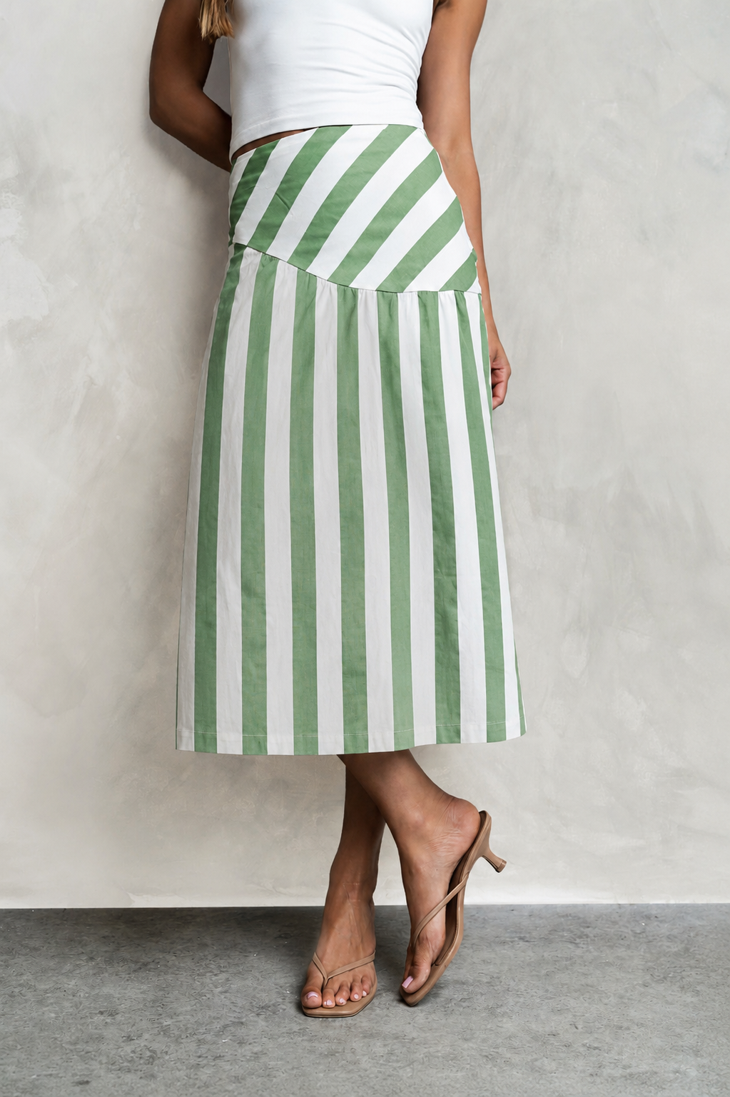 Frannie Striped Midi Skirt
