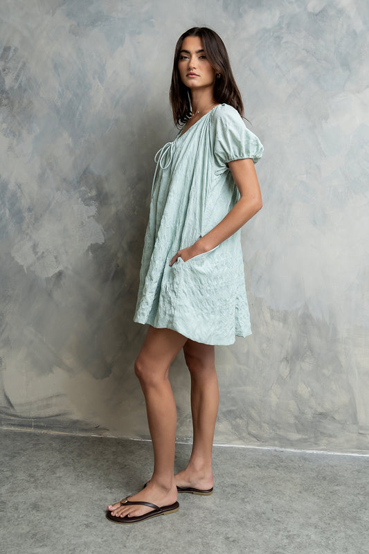 Charlie Gingham Mini Dress in Blue