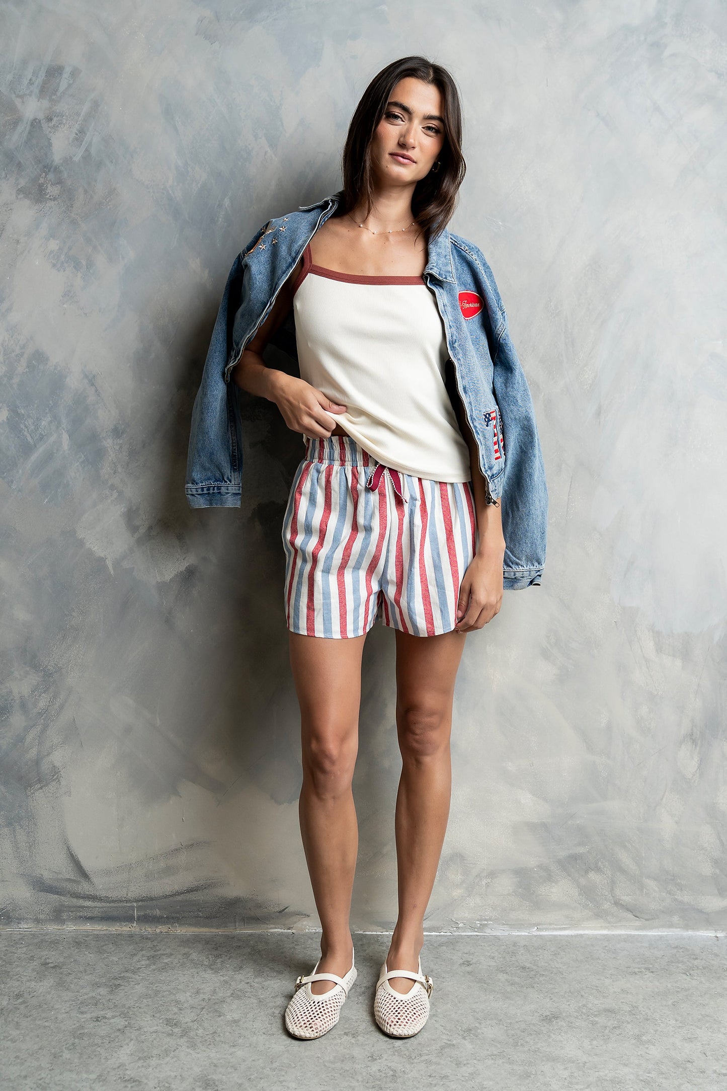 Dorothy Striped Shorts in Red
