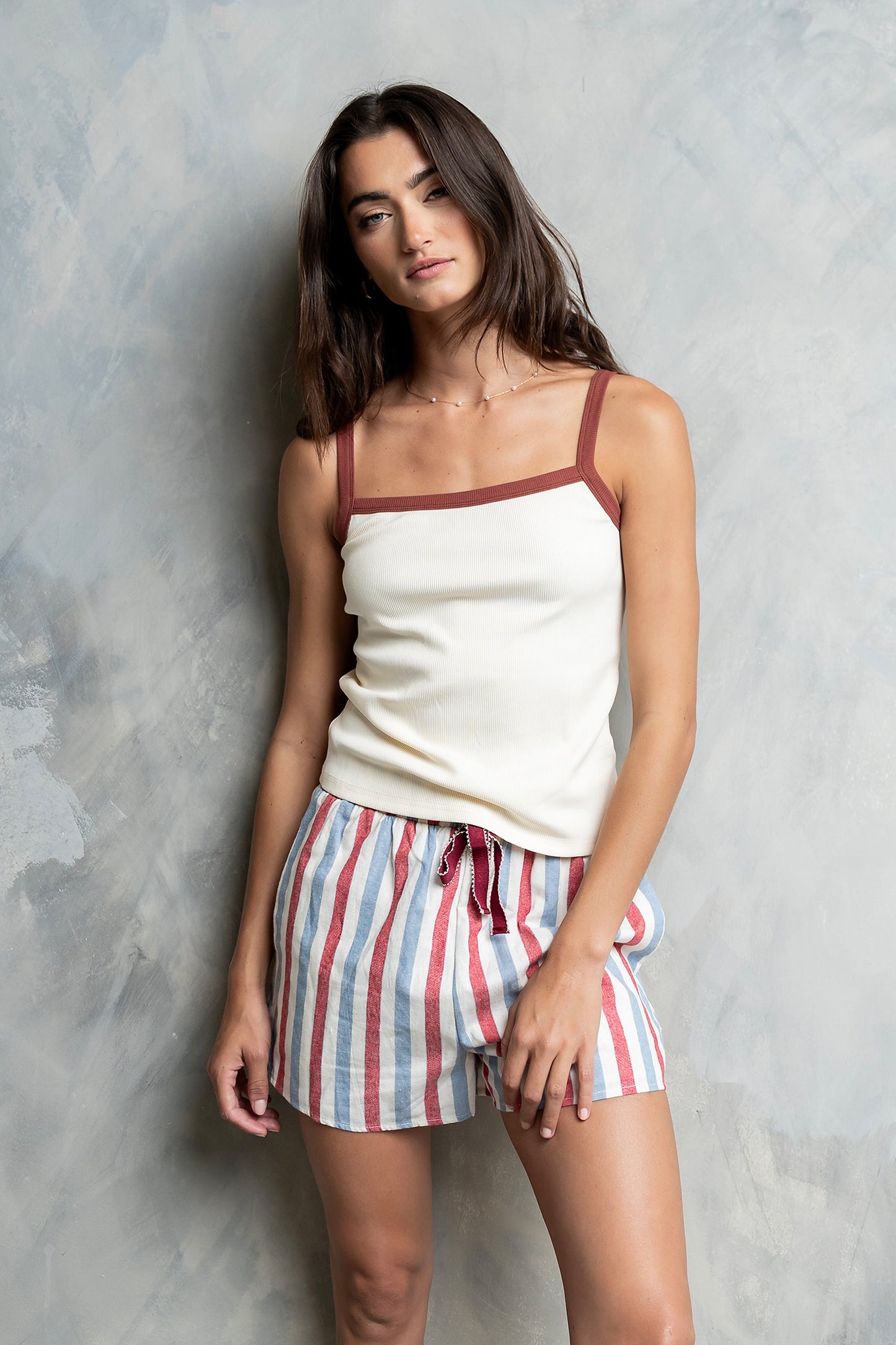 Dorothy Striped Shorts in Red
