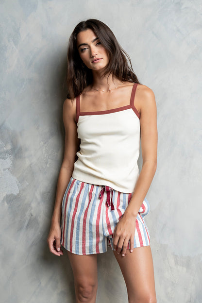 Dorothy Striped Shorts in Red