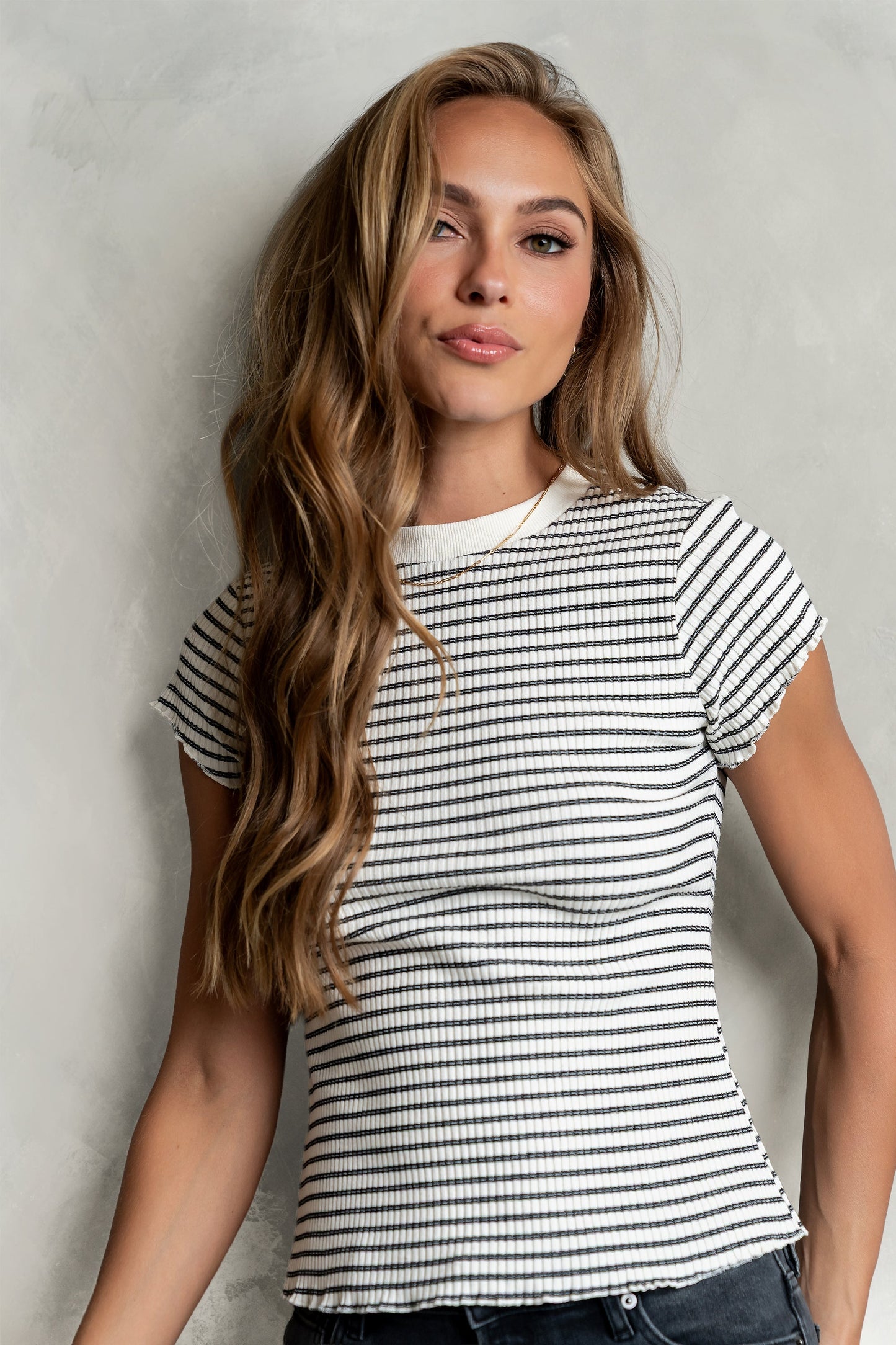 Gemma Striped Ribbed Top