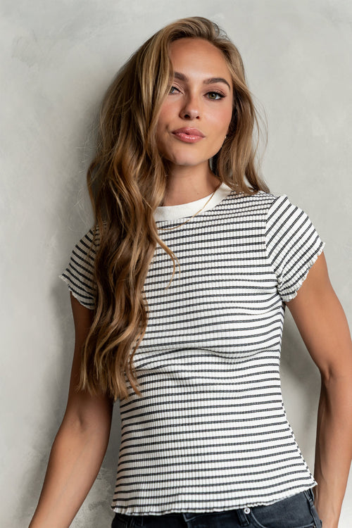 Gemma Striped Ribbed Top